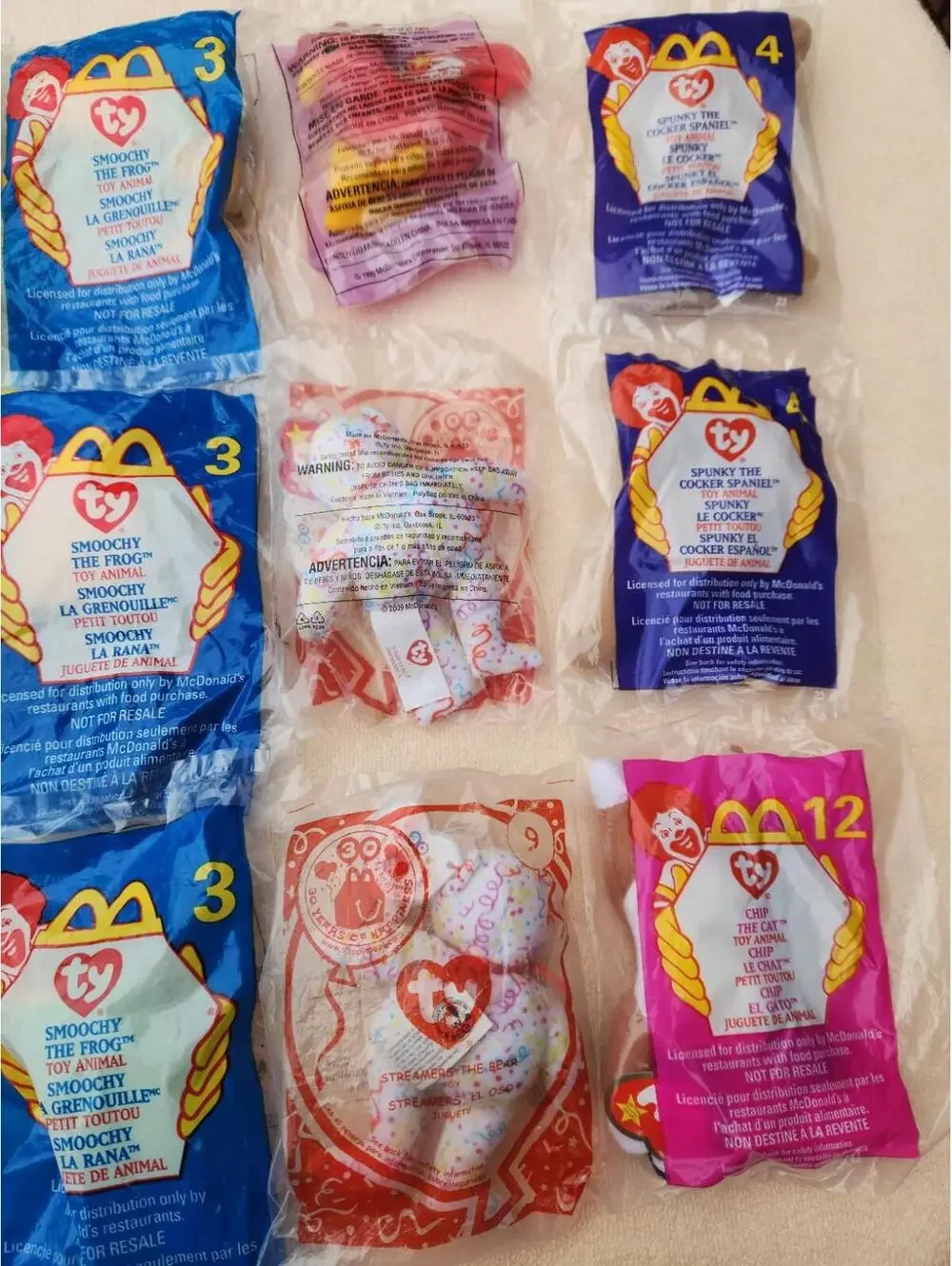 Vintage TY TEENIE BEANIE BABIES - 25 NEW Sealed McDonalds Lot Of 26 Animals